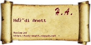 Hódi Anett névjegykártya